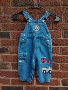 Mono vaquero vintage talla 12 meses parches bordados safari - Imagen 1 de 7
