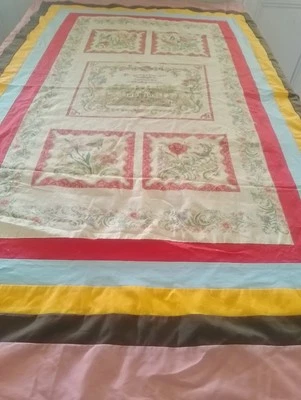 Throw Rug Patchwork Cottage Core Quilted Cotton Sofa Chair  Bedroom Throw Kitsch - image 1 of 4