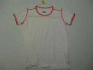COLUMBIA Shirt Youth Size L Active Casual Breathable Short Sleeve White/Pink - Picture 1 of 6