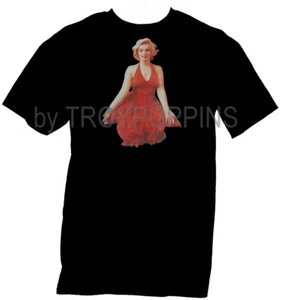 1-RED DRESS I -LADY IN-STAR MARILYN MONROE GLAMOUR GRAPHIC PRINTED T-SHIRT TEE - Picture 1 of 4