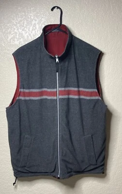 Chaleco grande para hombre Roundtree & Yorke exterior reversible gris rojo cremallera frontal Foto 1 de 4