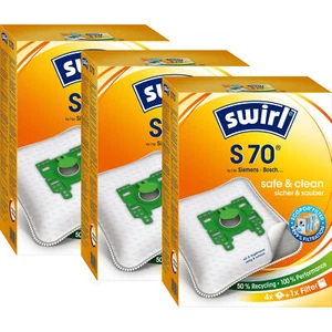 SWIRL Staubsaugerbeutel S 70 EcoPor® für Siemens Bosch 12 Beutel - Bild 1 von 8