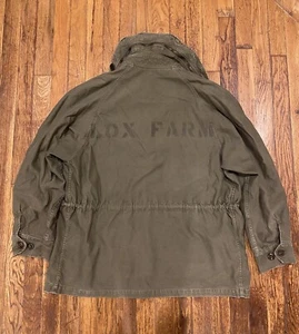 VTG 1960’s Vietnam USAF Military Field Jacket Coat Green With “LOX FARM” Stencil - Picture 1 of 23