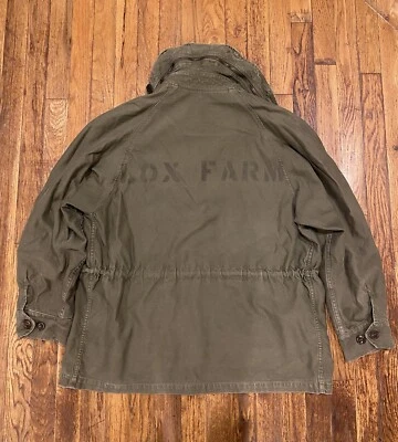 VTG 1960’s Vietnam USAF Military Field Jacket Coat Green With “LOX FARM” Stencil - Image 1 of 4