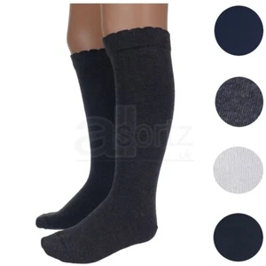 5 Pairs Cotton Rich Knee High Socks Plain Girls Childrens School New Size M S L - Picture 1 of 16