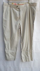 Tommy Bahama Pantalones Para Hombre 42x30 Beige Plisado Seda Algodón Relajar Playa Exterior - Imagen 1 de 9