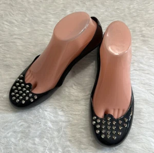 Furla Black Ballet Flats Womens 38 Made in Italy - Picture 1 of 9