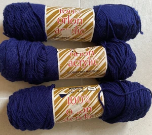 Vintage Montgomery Ward Kammgarn Orlon Acrylgarn 4-fädig Menge 3 Marineblau 4 Oz - Bild 1 von 7