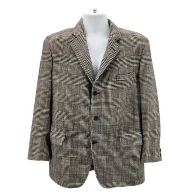 Vintage Jos.A.Bank Clothiers Mens 42 Blazer Jacket Wool Houndstooth Tweed Retro - Image 1 of 4