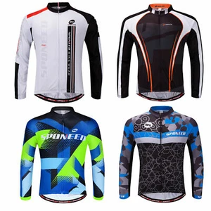 Maglia da ciclismo uomo manica intera camicia bicicletta bicicletta abbigliamento sportivo protezione solare top - Foto 1 di 16
