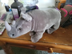 Peluche rinoceronte africano nero in via di estinzione firmato Webkinz Ganz WKSE3014 grigio - Foto 1 di 4