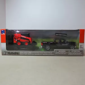 New Ray Kubota SSV65 Skid Steer w/Chevy Pickup Set 1/43 KB-SS-34203-B - Picture 1 of 6