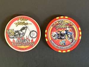 2 verschiedene Reno Hilton Casino Chip 5 $ Street Vibrations 1998 2002 - Bild 1 von 4