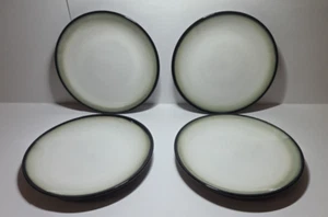 Sango Nova Black Lunch Salad Dessert Plates 8" Drip Glaze #4932 Set of 4 - Picture 1 of 11