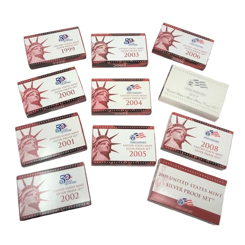 1999-2009 U.S. Silver Proof Sets // 11 Sets (126 Coins) Cover