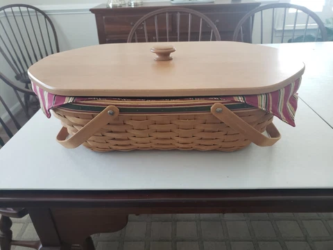 Longaberger 2006 Nature's Garland Holiday Hostess Bsket Lid Liner Protector Mint Cover