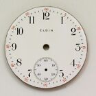 Elgin 18 Size White Enamel Red 5-Minute Track Pocket Watch Dial