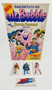 Vintage Mr. Bubble Super Friends Promoción Caja Sellada con Puffi-Pegatina Juego de 4 - Imagen 1 de 8