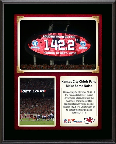 KC Chiefs Fans Break World Record For Loudest Stadium v Patriots 10.5x13 Plaque Cover