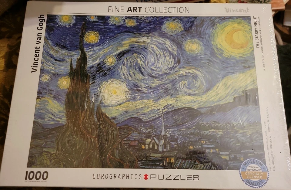 Rompecabezas de gran tamaño Eurographics Starry Night de Vincent Van Gogh 1000 piezas Foto 1 de 1