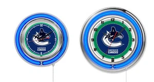 NHL - Anillo doble de neón de los canucks de Vancouver, logotipo reloj logotipo logotipo equipo de hockey - Imagen 1 de 9