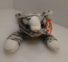 TY Beanie Baby « chat rayé gris prance » rose et nez bleu yeux 1997 granulés de PVC