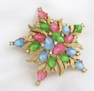 Spilla spilla vintage corona Trifari Alfred Philippe stella pastello frutta macedonia - Foto 1 di 6