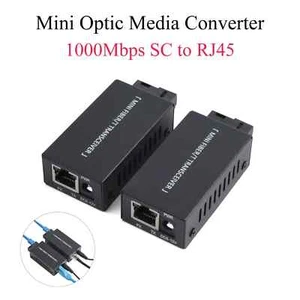 Convertidor de medios de fibra Gigabit transceptor SC a RJ45 conmutador Ethernet 20 km nuevo EE. UU. - Imagen 1 de 7