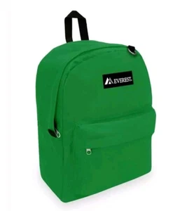 NWT Everest Unisex Basic 15" Backpack DARK GREEN. NEW - Picture 1 of 6