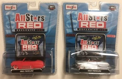 Lot of2 Maisto All Stars Red 1950 Mercury Chase Editions! Red & Silver! Target! - Image 1 of 4