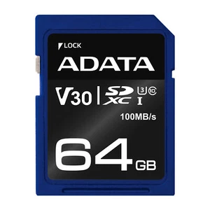 ADATA Premier Pro 64GB SDXC, karta pamięci UHS-I (U3), klasa 10, V30 - Zdjęcie 1 z 3