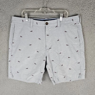 Pantalones Cortos Chinos J.CREW Para Hombres 34W Azul Gramercy Estampado de Tiburón Calce Clásico de Golf Foto 1 de 4