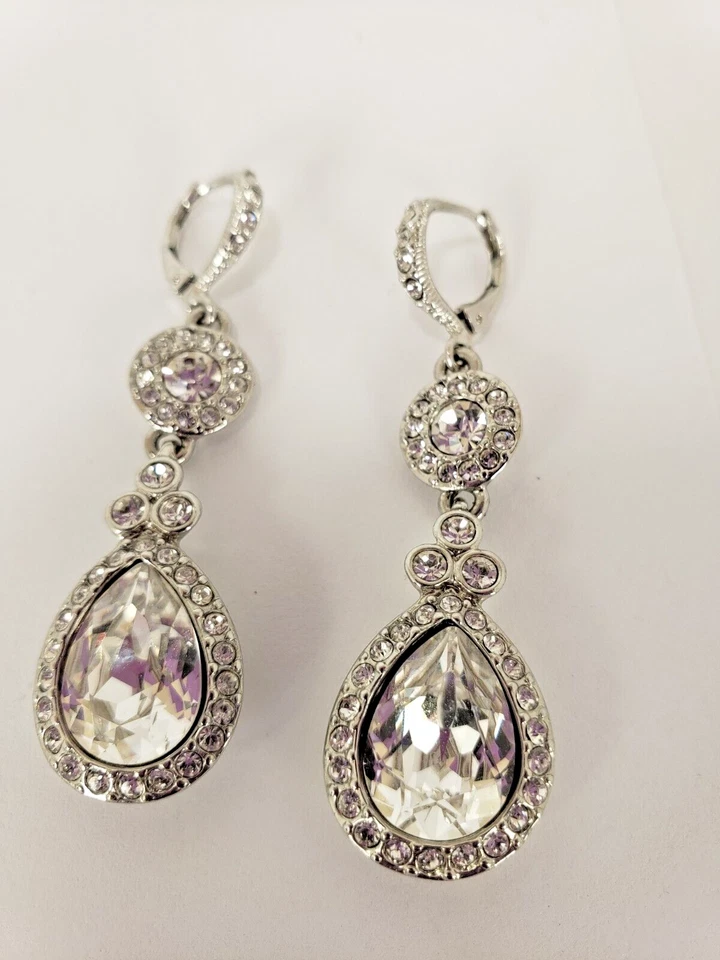 Givenchy Teardrop Crystal Dangle Runway Earrings - Image 1 of 4