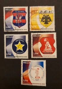 Greece 2008 Stamps Historical sport Clubs Full Set USED - Picture 1 of 2