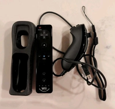 Remote Controller W/ Case For Nintendo Wii & Wii U Plus Nunchuck And Wrist Strap - Image 1 of 4