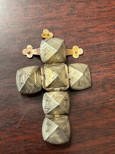 Vtg. 9K &Sterling Silver Masonic Cross Orb Pendant / FOB 7.4 Gr. - Picture 1 of 9