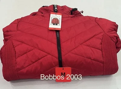 Chaqueta Nautica para mujer resistente al agua acolchada capucha extraíble cremallera completa, roja, M Foto 1 de 4