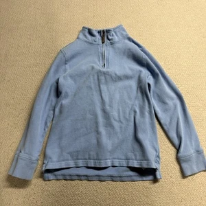 J. Crew Crewcuts Kids' half-zip cotton pullover sweatshirt in blue Size Small  - Picture 1 of 4