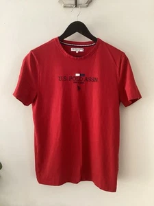 Mens US POLO ASSN Red T-Shirt, UK Size M, Good Condition - Picture 1 of 4
