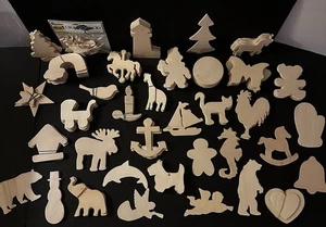 Großes Konvolut Holz ausgeschnittene Formen zum Basteln NEU - Bild 1 von 13