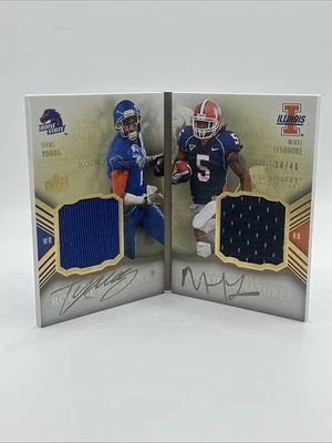 Titus Young & Mikel Leshoure 2011 Exquisite Rookie Bookmarks Auto /40 Boise - Image 1 of 3