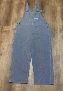 Vintage Big Mac Square Bak Striped Bib Overalls Carpenter Pouch 46x36 - Picture 1 of 8
