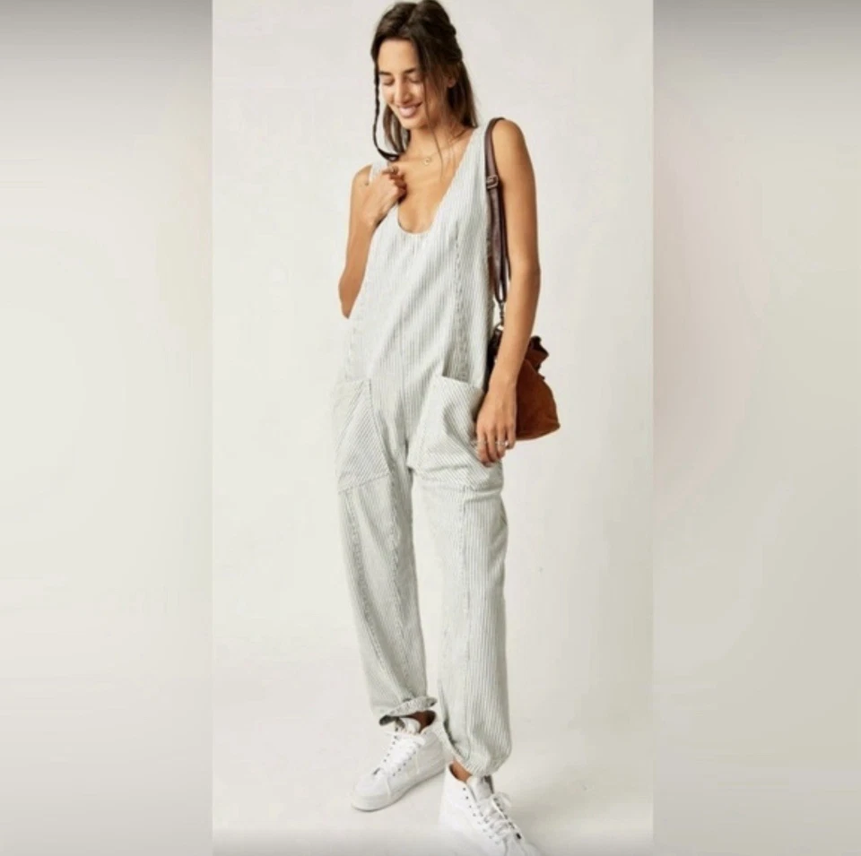 Nuevo con etiquetas Mono Free People High Roller Railroad a Rayas (Talla: Pequeño) Venta al por menor $128 Foto 1 de 4