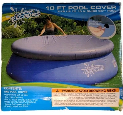Summer Escapes Pool Cover 10' Round Above Ground Ring Pool 305cm PVC - Image 1 of 2