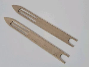 2 agujas de red de pesca de MADERA 7"x.75" nuevas de colección Bellingham WA sin usar - Imagen 1 de 4