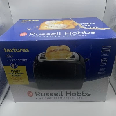 Russell Hobbs Textures 2-Slice Toaster - Black (21641) - Image 1 of 2