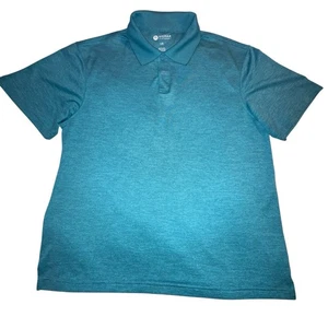 HAGGAR Herren Kurzarm Poloshirt Stretch türkis grün Business Freizeit Large - Bild 1 von 7