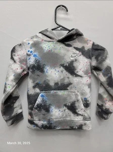 Nike Club Fleece Black Abstract  Boys hoodie sweater size 4T - Picture 1 of 6
