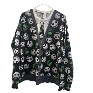 Disney The Nightmare Before Christmas Pyjama Oberteil schwarz weiß großer Pullover - Bild 1 von 5