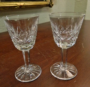 2 Waterford Kristallglas Lismore 3 1/2" Schnaps Cordial Set 1oz Shot ~ alte Marke - Bild 1 von 5